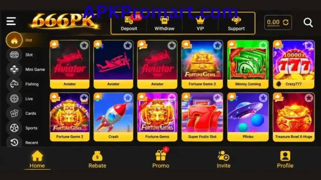 666PK Game APK internal interface of game
